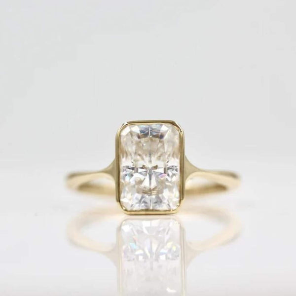 Bezel Set Lab Grown Diamond Engagement Ring