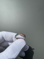 14K Solid Gold 1.22 CT Rainbow Sapphire Half Eternity Band