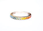 14K Solid Gold 1.38 CT Princess Cut Rainbow Sapphire Eternity Band