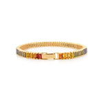 14K Solid Gold 11.16 CT Baguette Cut Rainbow Sapphire Tennis Bracelet