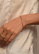 18K Solid Gold 3.18 CT Rainbow Sapphire Tennis Bracelet