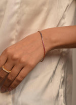 14K Solid Gold 3.18 CT Rainbow Sapphire Tennis Bracelet