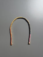 14K Solid Gold 3.43 CT Rainbow Sapphire Tennis Bracelet