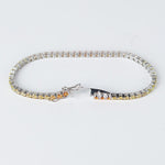 18K Solid Gold 7.75 CT Round Cut Yellow Sapphire Tennis Bracelet