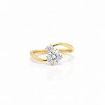Eternal Oval Embrace Natural Diamond Toi et Moi Engagement Ring - Side View | Riyanika Jewels