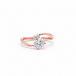 14K 1ct Lab Grown Diamond Oval Cut Toi et Moi Engagement Ring