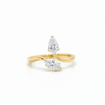 Eternal Duo Gleam 18K Gold Marquise & Pear Lab Grown Diamond Toi et Moi Engagement Ring - Side View