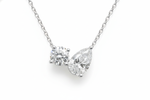 Eternal Duo Radiance: 14K Lab Grown Diamond Round Cut Toi et Moi Necklace