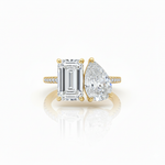 Radiant Pear Duo Romance 18K Natural Diamond Toi et Moi Engagement Ring - Detail | Riyanika Jewels