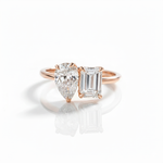 2ct Natural Diamond Pear Cut Toi et Moi Engagement Ring in 14K Solid Gold | Riyanika