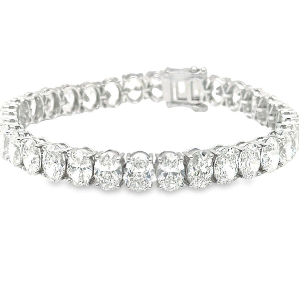 14K 7ct Lab Grown Diamond Oval Cut Tennis Bracelet