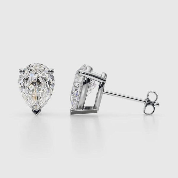 14K 1ct Lab Grown Diamond Pear Cut Stud Earrings