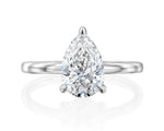 18K Solid Gold 3 Carat Natural Diamond Pear Cut Engagement Ring
