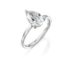 14K 1ct Lab Grown Diamond Pear Cut Solitaire Engagement Ring