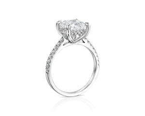 14K 2ct Lab Grown Diamond Princess Cut Pave Engagement Ring