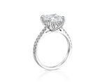 18K Solid Gold 2.25ct Princess Lab Grown Diamond Pave Setting Engagement Ring - Detail
