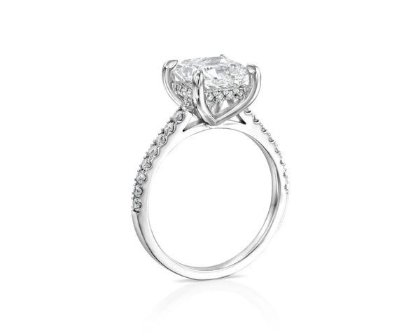 14K 2.5ct Lab Grown Diamond Princess Cut Pave Engagement Ring