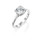 18K Solid Gold 1.5ct Round Brilliant Natural Diamond Cathedral Solitaire Engagement Ring - Side View | Riyanika Jewels