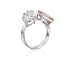 18K Solid Gold Toi Et Moi with Fancy Pink Natural Diamonds Engagement Ring - Alternate Angle