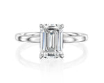 18K Solid Gold Super Rare 4 Carat Emerald Cut Natural Diamond Engaging Proposal Ring