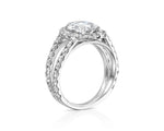 14K 4ct Lab Grown Diamond Pear Cut Halo Engagement Ring