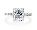 14K 3ct Lab Grown Diamond Cushion Cut Solitaire Engagement Ring
