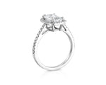 14K 2.5ct Lab Grown Diamond Emerald Cut Halo Engagement Ring