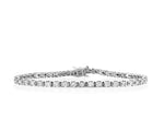 18K Solid Gold Natural Diamond Tennis Bracelet - Side View | Riyanika Jewels