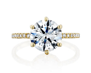 18K Solid Gold 2.5 Carat Round Brilliant Diamond Engagement Ring