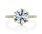18K Solid Gold 2.5 Carat Round Brilliant Diamond Engagement Ring - Side View | Riyanika Jewels