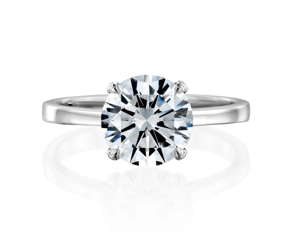 18K Solid Gold1ct Round Brilliant Natural Diamond Classic Solitaire Engagement Ring