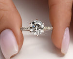 14K 2.5ct Lab Grown Diamond Round Cut Pave Engagement Ring