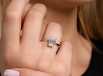 18K Solid Gold 2 Ct Emerald Cut Natural Diamond Engagement Ring - Detail | Riyanika Jewels
