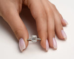 18K Solid Gold 1ct Round Brilliant Lab Grown Diamond 6 Prong Hidden Halo Engagement Ring - View 6