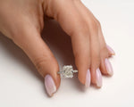 18K Solid Gold 3.25 Ct Lab Grown Diamond Radiant Cut Engagement Ring - Alternate Angle