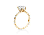 14K 3.5ct Lab Grown Diamond Radiant Cut Side Stone Engagement Ring