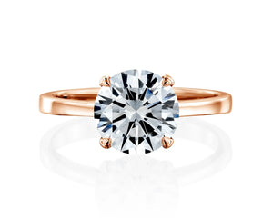 14K 2ct Natural Diamond Round Cut Solitaire Engagement Ring