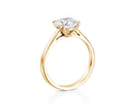 18K Solid Gold High End Sparkling Natural Diamond 3 Ct Solitaire Ring Engagement Ring - Close Up