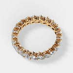 18K Solid Gold 2.75CT Pear Cut Lab Grown Diamonds Eternity Band | Multi Pear Diamond Wedding - Side View | Riyanika Jewels