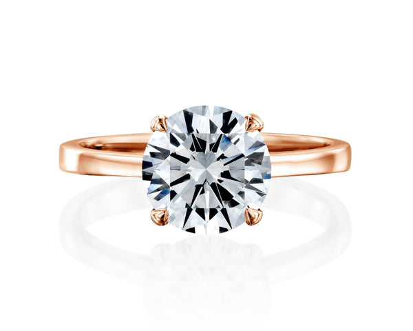 18K Solid Gold High End Sparkling Natural Diamond 3 Ct Solitaire Ring Engagement Gold Ring