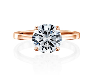 14K 3ct Natural Diamond Round Cut Solitaire Engagement Ring