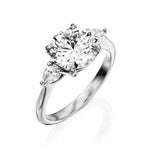18K Solid Gold 1.5 Ct Round Lab Grown Diamond Solitaire Engagement Ring - Close Up | Riyanika Jewels