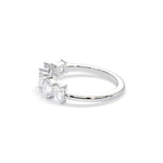 1.5 CT Multi Shape Natural Diamonds Band | 18K Solid Gold Half Eternity Band - Side View