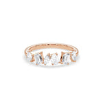 1.5 CT Multi Shape Natural Diamonds Band | 18K Solid Gold Half Eternity Band - Close Up