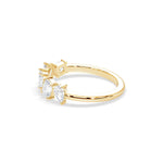 1.5 CT Multi Shape Natural Diamonds Band | 18K Solid Gold Half Eternity Band - Alternate Angle