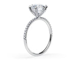 14K 1.5ct Lab Grown Diamond Round Brilliant Cut Pave Engagement Ring