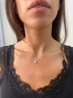 18K Solid Gold Pear Diamond Pendant Necklace - Close Up | Riyanika Jewels