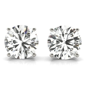 18K Solid Gold 1.00 CTW Natural Diamond Solitaire Stud Earrings – April Birthstone