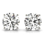 18K Solid Gold 1 CTW Lab Grown Diamond Solitaire Stud Earrings - Close Up | Riyanika Jewels