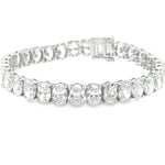 14K 7ct Lab Grown Diamond Oval Cut Tennis Bracelet